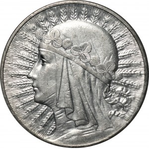 II RP - 10 złotych 1932 - Głowa kobiety BZM - PCG MS68