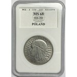 II RP - 10 złotych 1932 - Głowa kobiety BZM - PCG MS68