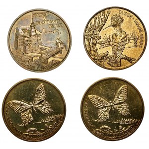 Zestaw 4 sztuk monet - 2 złote (1997 - 2000), Zamek w Pieskowej Skale, Dudek