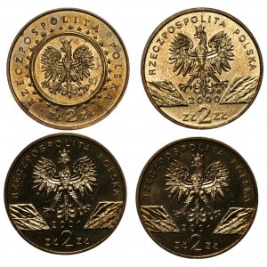 Zestaw 4 sztuk monet - 2 złote (1997 - 2000), Zamek w Pieskowej Skale, Dudek