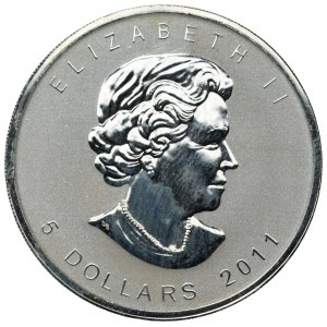 KANADA - 5 Dolarów 2011 - uncja czystego srebra