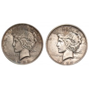 USA - 2 x 1 dolar 1922 - Peace Dollar