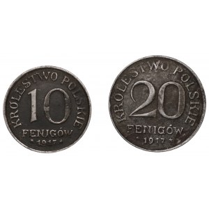 Królestwo Polskie - 10 Feningów i 20 Feningów 1917