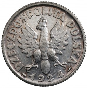 II RP - 1 złoty 1924 - Kobieta i kłosy - Paryż
