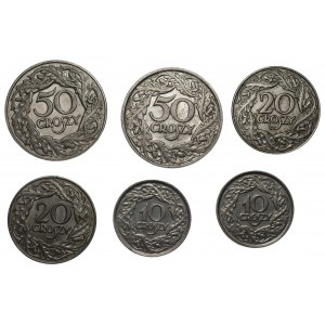Zestaw 6 sztuk monet - 2 x 10,20,50 groszy 1923