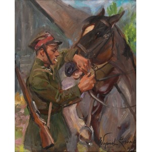 Wojciech Kossak, UŁAN Z KONIEM, 1939