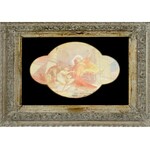 Lotz Károly (1833-1904): Freskóterv. Akvarell, papír, Jelzett. Üvegezett keretben. 33x41 cm