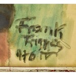 Frank Frigyes (1890-1976): Virágcsendélet. Akvarell, ceruza, papír, jelzett. Üvegezett fa keretben. 58,5×42 cm ...