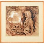 Badacsonyi Sándor (1949-2016): Egy csavargó emlékei, 1985. Ecsetrajz, pasztell, papír, jelzett...