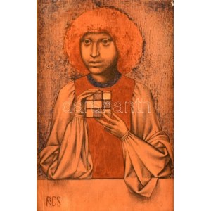 Rékassy Csaba (1937-1989): Rubik kocka II. Tojástempera, fa, jelzett. Reprodukáva a művész honlapján: https://rekassy...