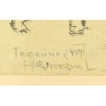 Hermann Lipót (1884-1972): Taormina, 1917. Tus, papír, jelzett. Üvegezett fa keretben. 22,5x17,5 cm / Lipót Hermann ...