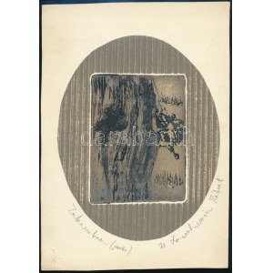 Swierkiewicz Róbert (1942-2019): Zuhanóban, 1971. Rézkarc, papír, jelzett, próbanyomat (próba) jelzéssel, 21,5×17 cm ...