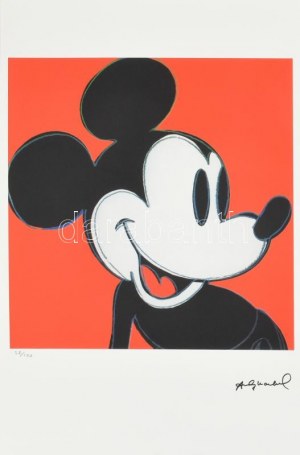 Andy Warhol (1928-1987): Mickey Mouse - Disney. Litográfia, papír, jelzett a nyomaton. Kézzel sorszámozott 57...