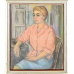 Schönberger Armand (1885-1974): Rózsaszín blúzos hölgy. Pasztell, papír, jelzett. Üvegezett fa keretben, 63×49 cm ...