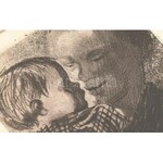Käthe Kollwitz (1867-1945): Anya gyermekével (Mutter mit Kind auf dem Arm). Rézkarc, papír, jelzés nélkül...