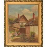 Tibai Takáts Jenő (1876-1943): Tabán. Olaj, vászon, jelzett. Fa keretben. 50,5x41 cm