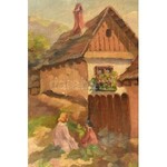 Tibai Takáts Jenő (1876-1943): Tabán. Olaj, vászon, jelzett. Fa keretben. 50,5x41 cm