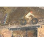 Hranitzky Ilona (1889-?): Motoros. Olaj, vászon, jelzett, 50x68 cm