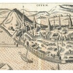 1680 körül Jacob Koppmayer: Buda, Pest és a Margit sziget (Szt András sziget) rézmetszetű látképe...