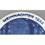 Rosenthal Weichnachtsteller 1923- Ernst Hoefer karácsonyi kiadású porcelán dísztányér. Máz alatti kék festéses, jelzett...