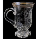 Balatonfüredi emlék pohár a füredi kút képével. XIX. sz. vége. Kézzel festett, metszett, formába öntött üveg pohár...