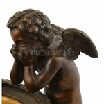 Nagy méretű kaspó puttókkal. Bronz. XIX. sz. / Large brnze pot with angels. 19th century m...