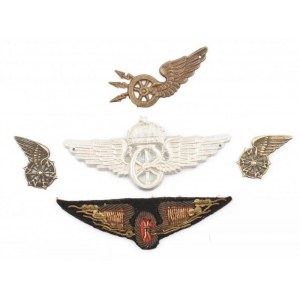 cca 1920-1940 5 db vasutas sapkajelvény: fém és szőtt. Jó állapotban / Railways cap badges