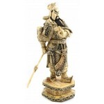 Kínai harcos nagy méretű csont szobor. Kézzel festett jak csontlemezekből. Kivehető lándzsával, mely ragasztott...