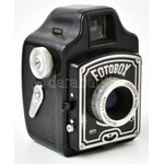 MOM Fotobox fényképezőgép, Achromat 1:7.7/75-ös objektívvel, szép, működőképes állapotban, eredeti bőr tokjában ...