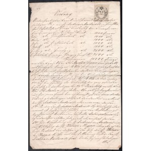 1858 Fünfkirchen (Pécs), német nyelvű szerződés 8 fl okmánybélyeggel
