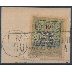 1903 10f illetékbélyeg K.J.D. perfinnel