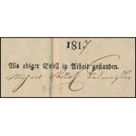 1817 Pest, kőműves és kőfaragó mesterlevél, rézmetszetű koronás nemzeti kiscímerrel, szárazpecséttel, aláírásokkal...