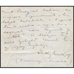 1910. március 27. Ady Endre (1877-1919) autográf levele Gerő Ödön (1863-1939) író, újságíró, szerkesztőnek. Párizsból...