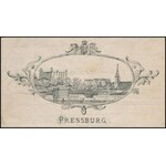 1884 Pozsony (Pressburg/Bratislava) látképével díszített fejléces levélpapír, koronás...