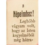 1914 Ferenc József: Népeimhez! A király szózata a nemzethez 1914. jul. 28. Minikönyv dombornyomott fém borítóval...