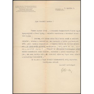 1929 Ybl Ervin (1890-1965) művészettörténész gépelt levele, a M. Kir. Vallás- és Közoktatásügyi Miniszétrium IV...
