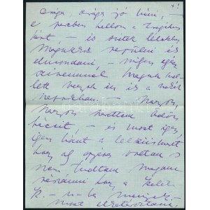 1939. nov. 12 Feszty Masa (1895-1979) festőművész autográf, kondoleáló levele Gerő Ödönnének, Gerő Ödön (1863-1939...
