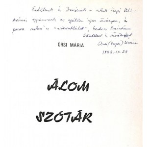 1983 Orsi Szepes Mária (1908-2007) Álomszótár c. művének gépelt irata, aranyozott gerincű egészvászon-kötésben, 4+195 p...