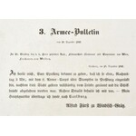 1848. december 19., 3. Armee-Bulletin, Windischgraetz tábornok német nyelvű hirdetménye. Beszámoló Pozsony bevételéről...