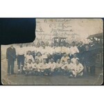 1906 Angol-magyar futballmérkőzésről hazaküldött képeslap, az angolok aláírásával, hiányos...