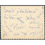 cca 1970 Újpesti Dózsa labdarúgói által Malmőből küldött képeslap a játékosok aláírásával: Káposzta, Dunai, Nagy stb ...