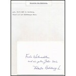 2002 Valentin Habsburg-Lothringen főherceg saját kezű üdvözlő sorai és aláírása. Lapra montírozva (nem ragasztva). ...