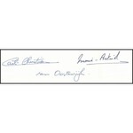 Carl Christian Habsburg herceg (1954-) és felesége Marie-Astrid (1954-) sorai és autográf aláírásai kártyán, 1990-ből...