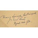 Seress Rezső (1889-1968) zeneszerző aláírása az őt ábrázoló fotón...