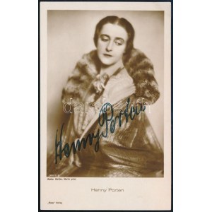 cca 1925 Henny Porten (1890-1960) német színésznő fotója, rajta saját kezű aláírásával