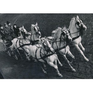 cca 1935 Kinszki Imre (1901-1945): Ötösfogat, pecséttel jelzett vintage fotóművészeti alkotás...