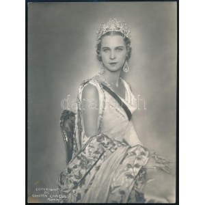 1940 Marie-José belga és piemonti hercegnő (1906-2001) eredeti fotó, szignálta Ghitta Carell (Klein Gitta) fotóművésznő...