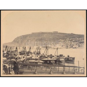 cca 1880 Budapest, Gellért-hegy, kilátás a Citadellára és a Tabánra, keményhátú fotó, 17,5×22...
