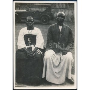 cca 1925 Uganda, a hittérítők automobillal érkeztek, 1 db vintage fotó feliratozva ...