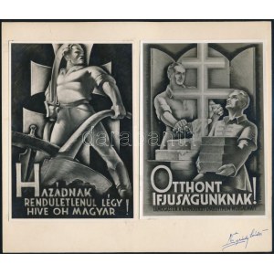 Légrády Sándor (1906-1987) grafikus 2 db grafikájáról (Hazádnak rendületlenül légy híve oh magyar!...